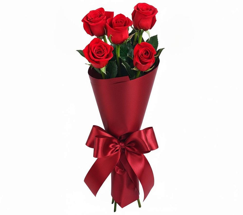 Букет 5 Красных роз Эдлесс Лав в Танцырее