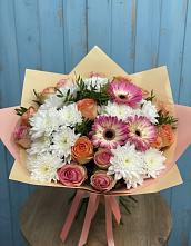 Букет цветов из:  Розы, Герберы и Хризантемы в Танцырее