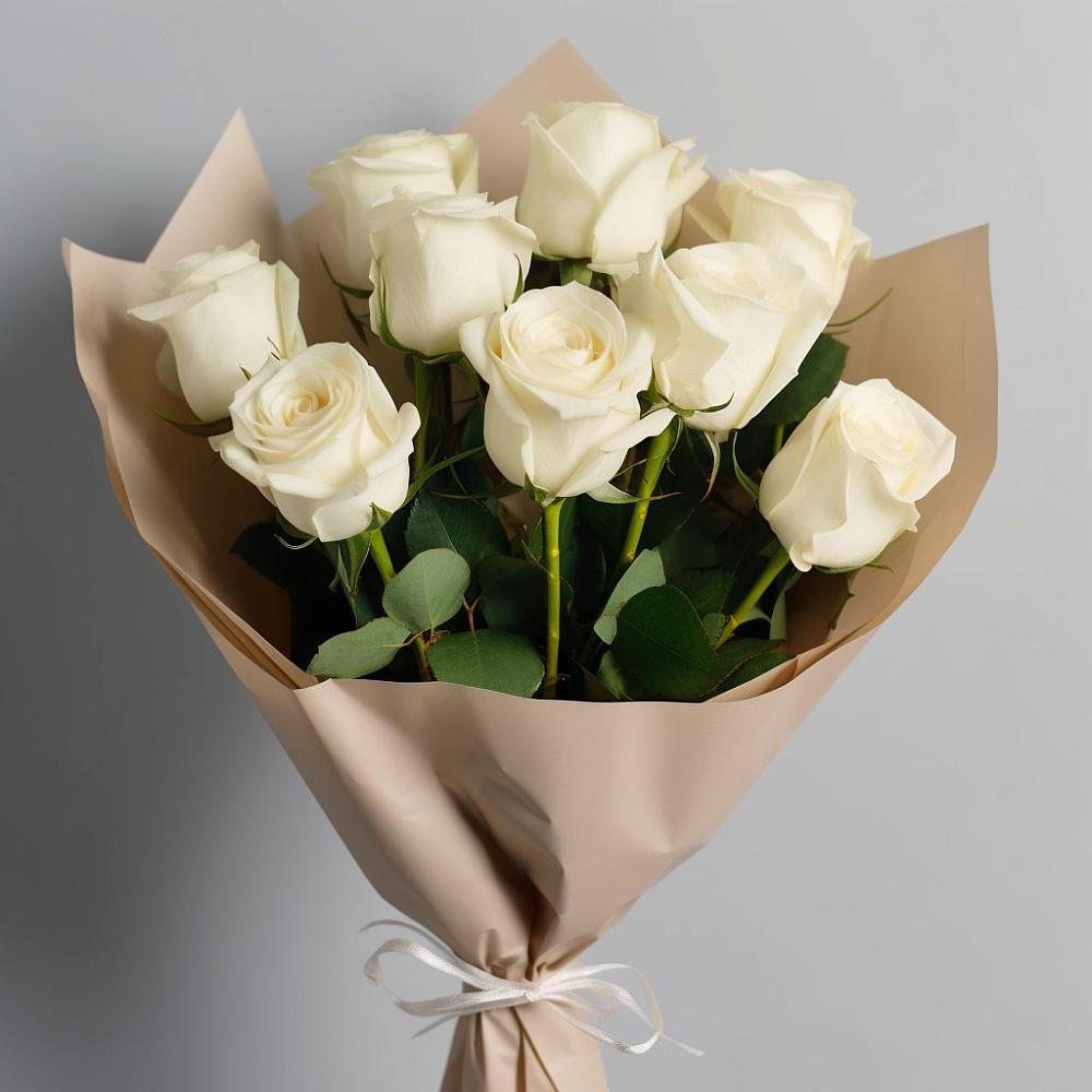 Букет 9 Белых роз Эдлесс Лав в Танцырее