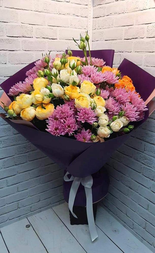 Букет цветов из: Хризантемы и Розы в Танцырее