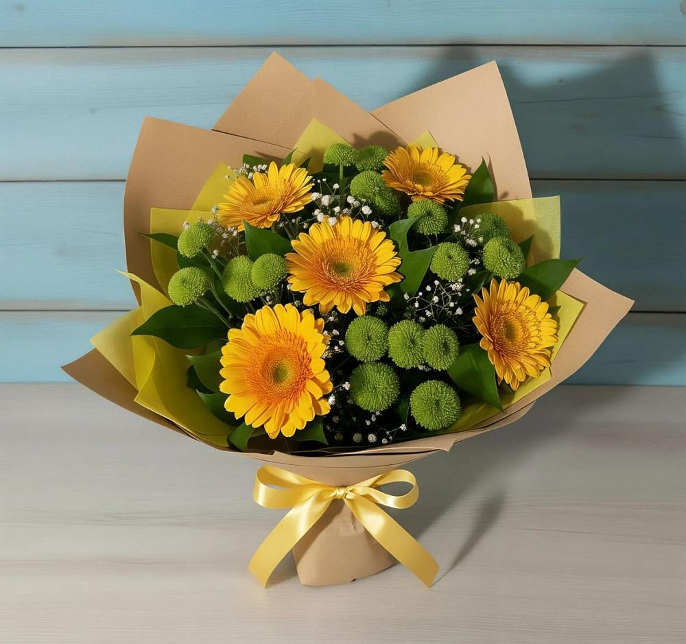 Букет цветов из: Герберы и Хризантемы в Танцырее
