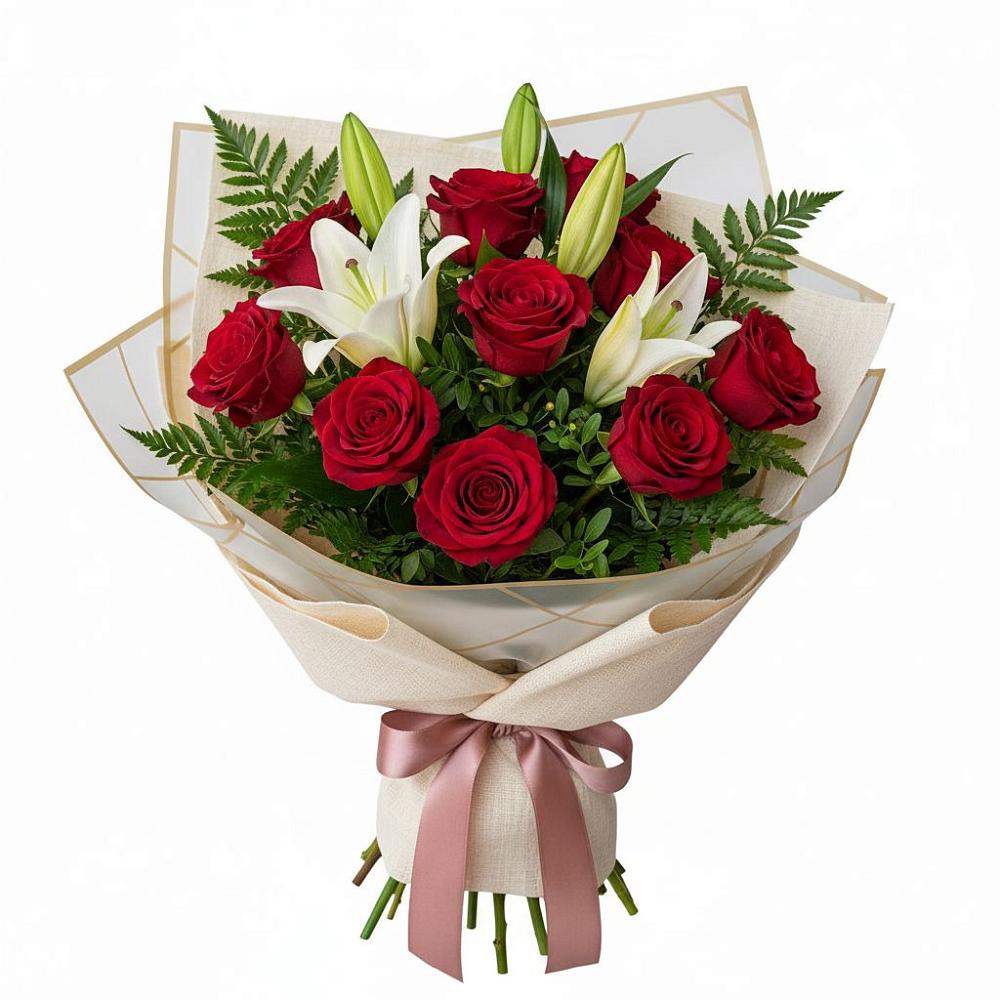 Букет цветов из: Лилии и Розы в Танцырее