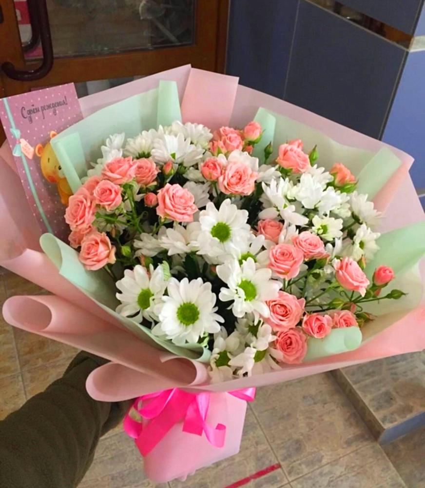 Букет цветов из: Розы и Хризантемы в Танцырее