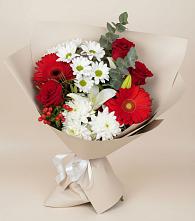 Букет цветов из:  Розы, Хризантемы, Герберы и Лилии в Танцырее