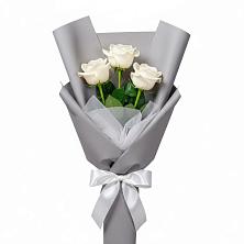 Букет 3 белые розы в Танцырее