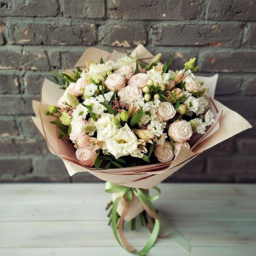 Букет цветов из: Альстромерии, Розы и Хризантемы в Танцырее