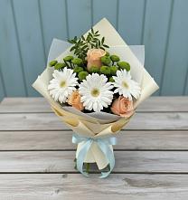 Букет цветов из:  Герберы, Розы и Хризантемы в Танцырее