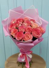 Букет 15 Розовых роз Равель в Танцырее